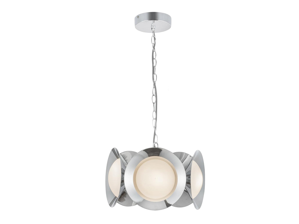Cleo Chandelier – Chrome/Opal Glass – view 2