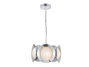Cleo Chandelier – Chrome/Opal Glass – view 2