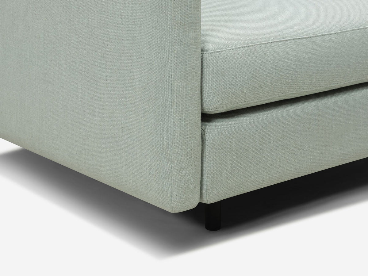 Aspen Mist Fabric - Shallow (35") - 32.5" Seat Width - Narrow Arms - Metal Tubular Legs