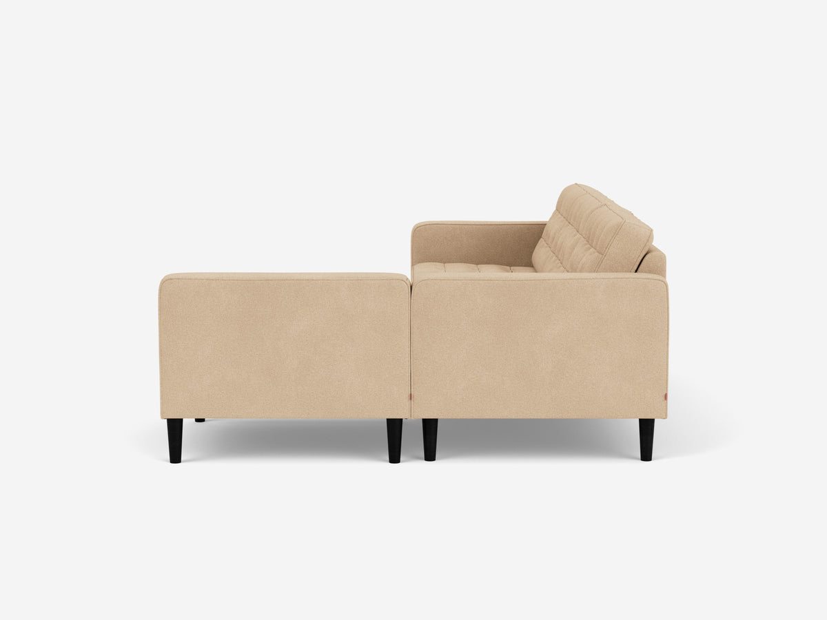 Ava Camel avec pattes frêne noir - accoudoirs de 24,5 po