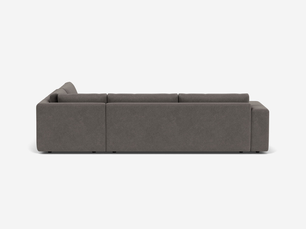 Mila Silver Fabric - Right Hand Facing Backless Chaise