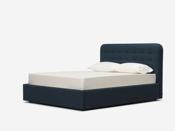 Dark Turquoise - Queen - Low - Button Tufted - Round Headboard