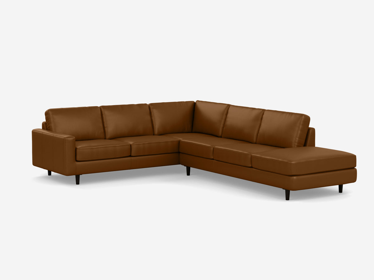 Grade 400 Durango Rio with Black Ash Legs - No headrests - Right Hand Facing Extended Backless Chaise