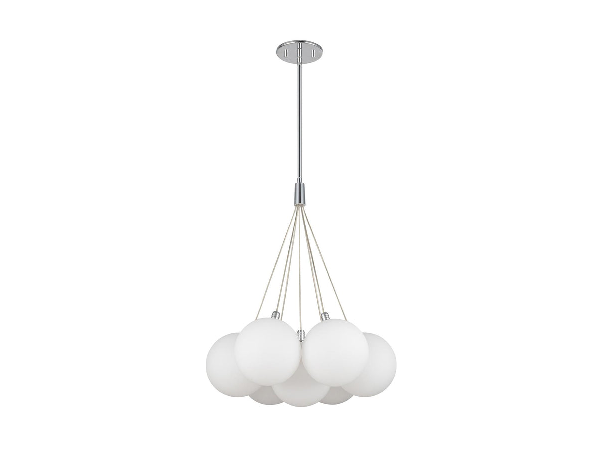 Bolla Chandelier – 17" / Chrome/Opal Glass