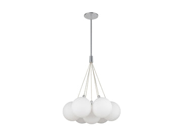 Bolla Chandelier – 17" / Chrome/Opal Glass