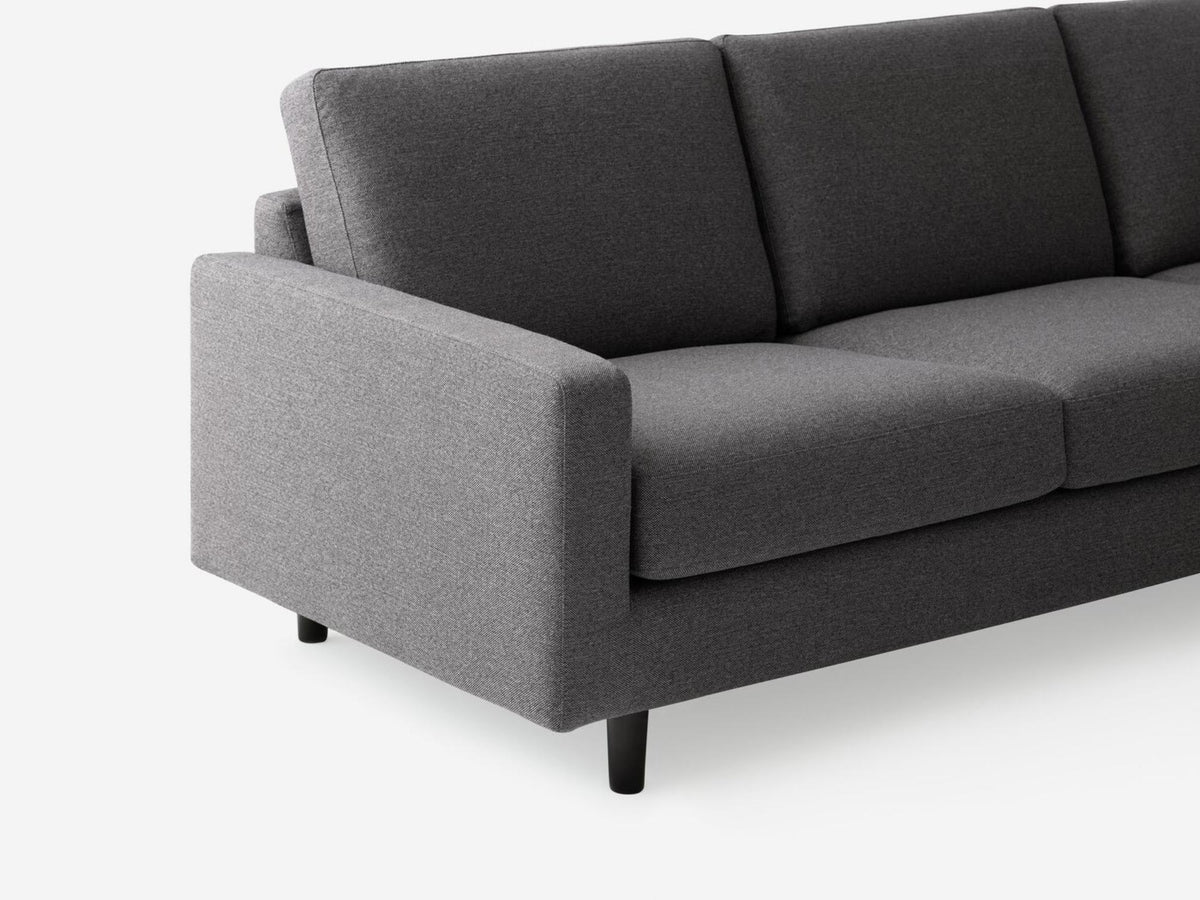 Grade 30 Panama Anthracite with Black Ash Legs - Right Hand Facing Chaise