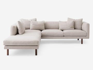 Grade 60 Lana Sand with Walnut Legs - Left Hand Facing Backless Chaise