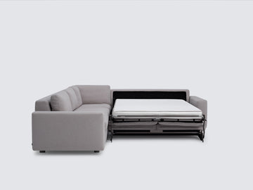 Ava Cloud with Stainless Steel Legs - Standard Arms - Left Hand Facing Storage Loveseat