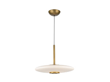 Kyoto Pendant – Vintage Brass/Glossy Opal Glass – view 2