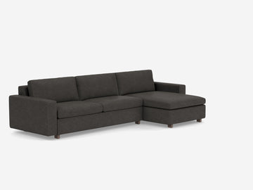 Coda Ash with Walnut Legs - Standard Arms - Queen - Right Hand Facing Storage Chaise