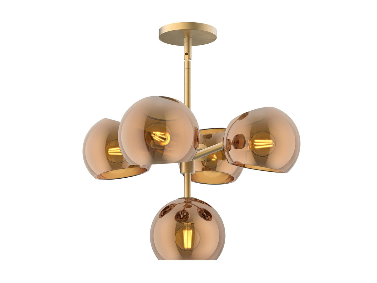 Willow Chandelier – 18" / Brushed Gold/Copper Glass