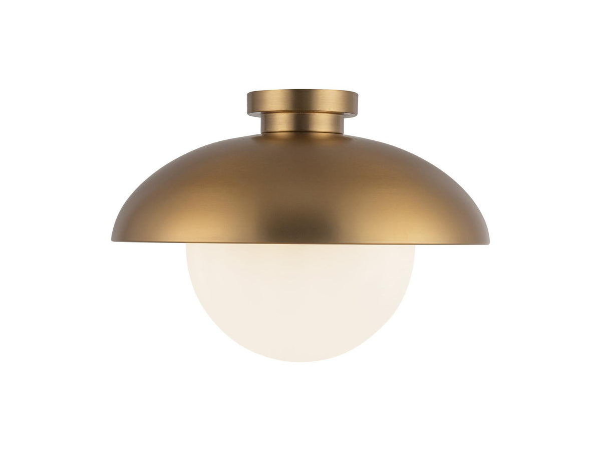 Rubio Flush Mount Light – 16" / Aged Gold/Opal Matte Glass