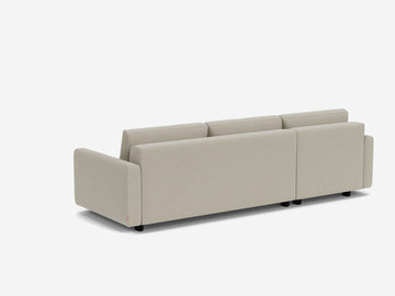 Catrin Grecian Linen with Black Ash Legs - Narrow Arms - Double - Left Hand Facing Chaise - Non-Storage Chaise