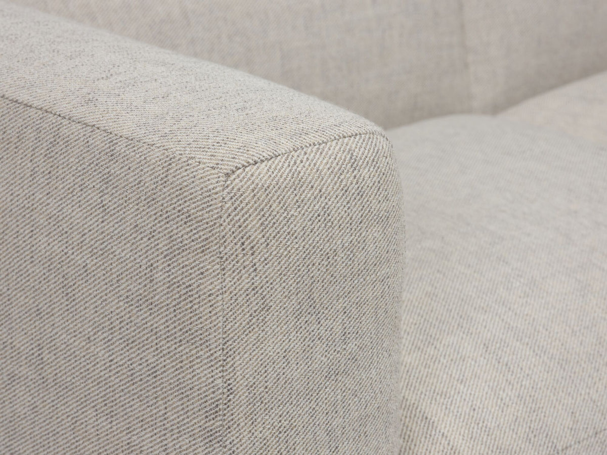 Arctic Pebble - Black Peg Legs - Right Hand Facing Backless Chaise