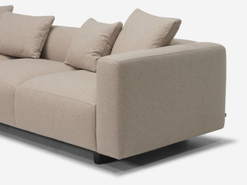 Lana Taupe with Black Stadium Legs - Left Hand Facing Backless Chaise