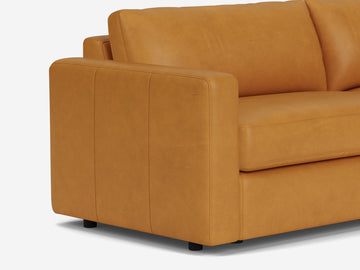 Coachella Camel Leather - Shallow - Narrow Track Arms