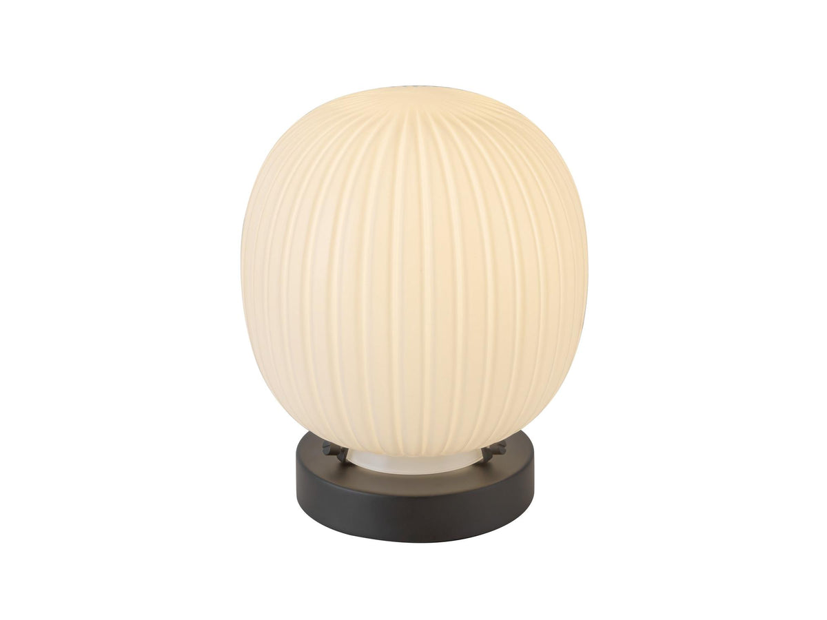 Cherise Table Lamp – Matte Black/Glossy Ribbed Opal Glass – view 2