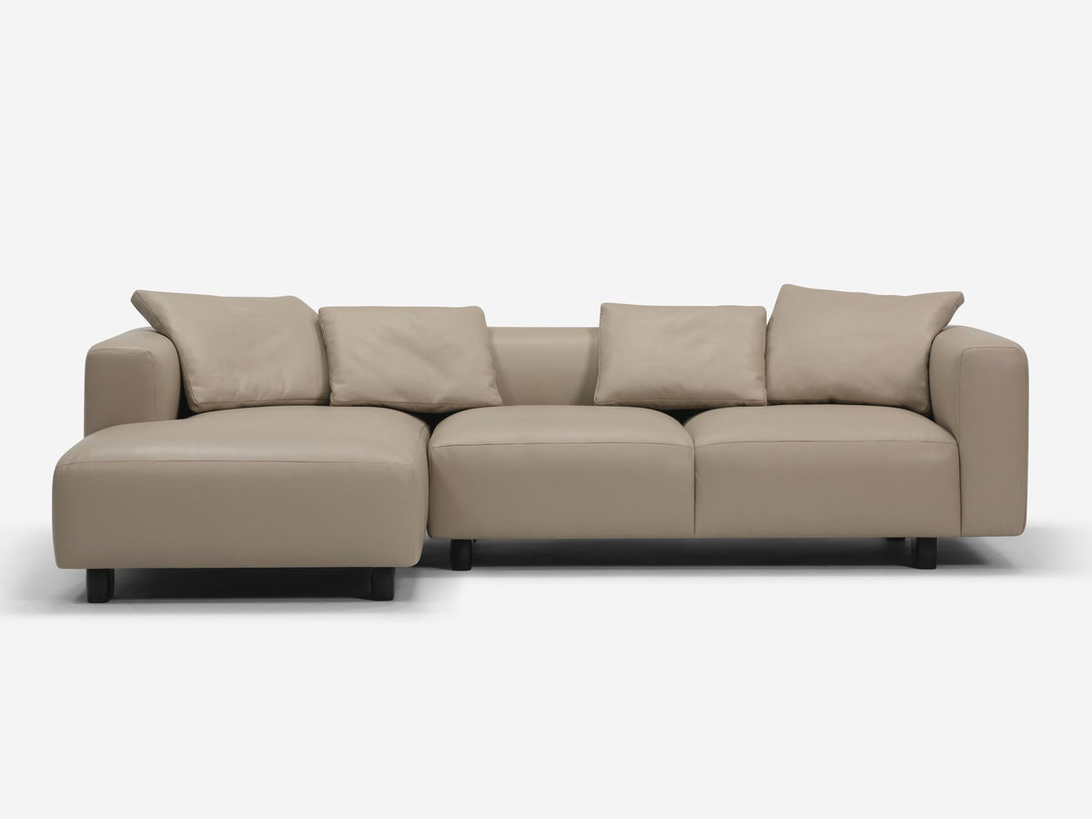 Donna Grey with Black Stadium Legs - Left Hand Facing Chaise