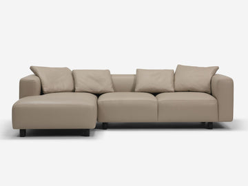Donna Grey with Black Stadium Legs - Left Hand Facing Chaise