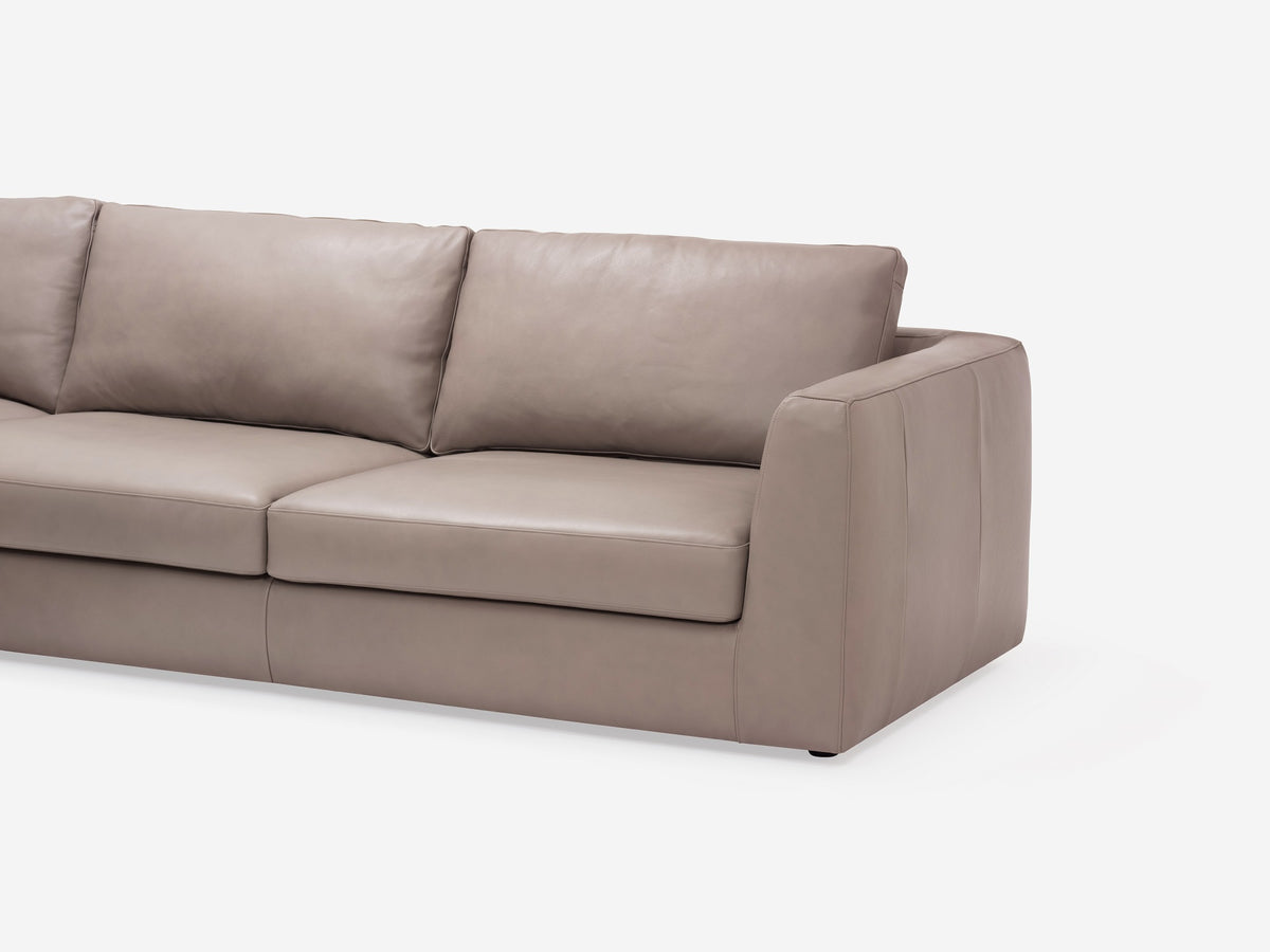 Suave Chrome - Left Hand Facing Backless Chaise - 1.5" Legs