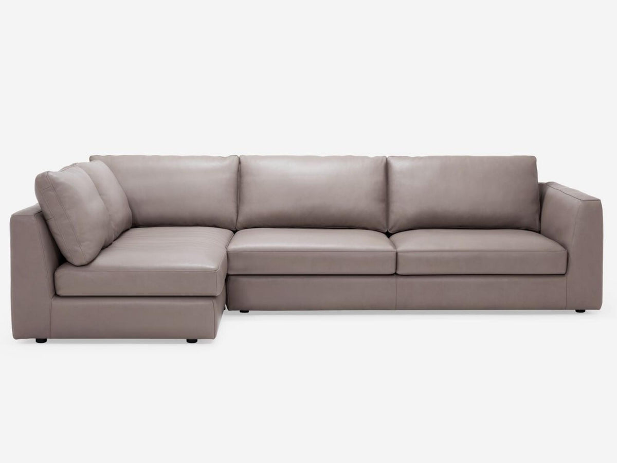 Suave Chrome - Left Hand Facing Full-Arm Chaise - 1.5" Legs