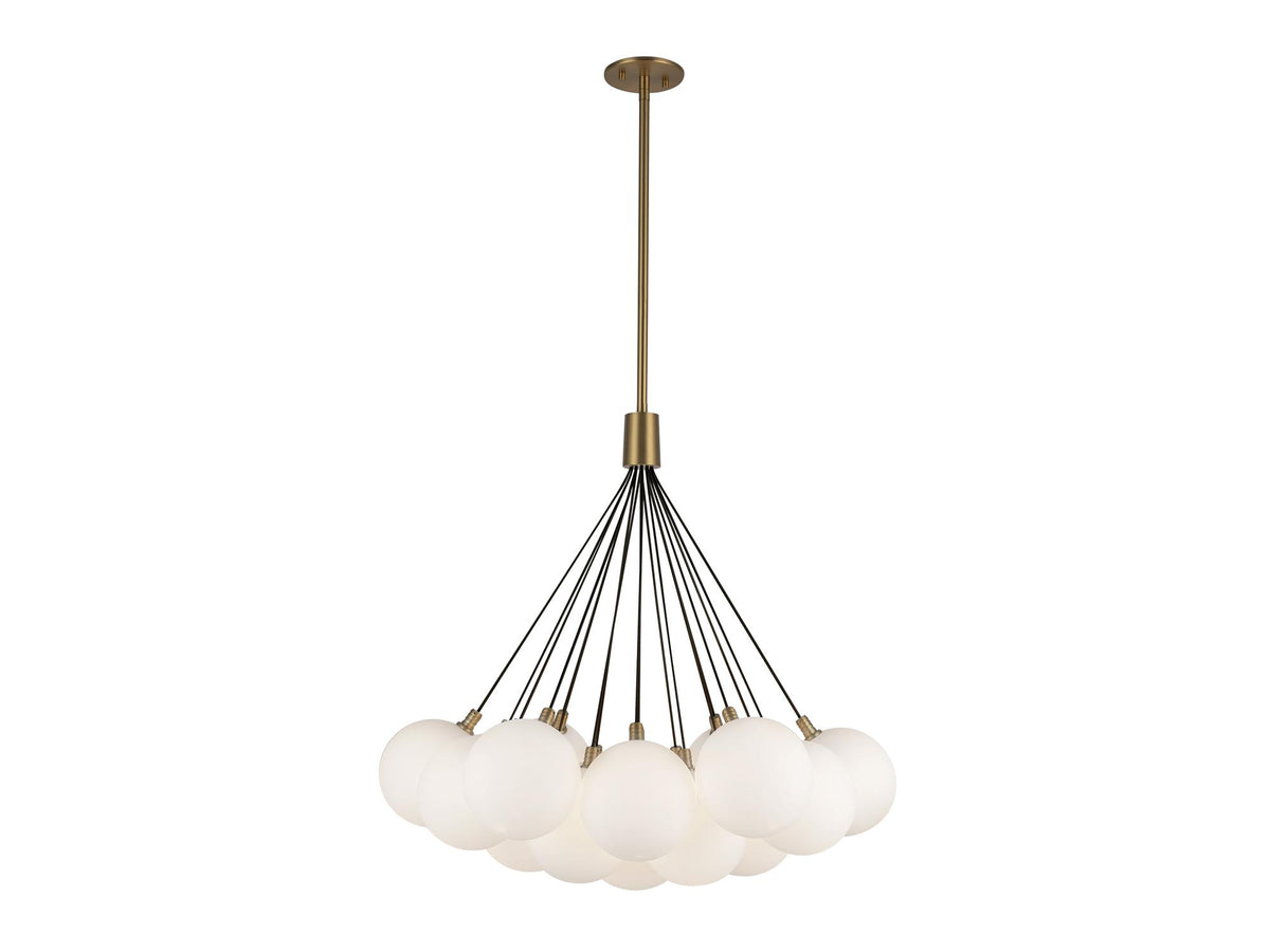 Bolla Chandelier – 28" / Brushed Gold/Opal Glass