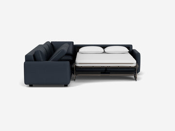 Evoque Atlantic with Black Ash Legs - Narrow Arms - Left Hand Facing Storage Loveseat