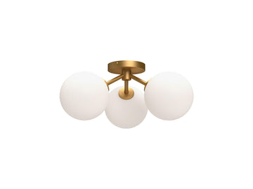 Cassia Semi-Flush Mount Light – Aged Gold/Opal Matte Glass
