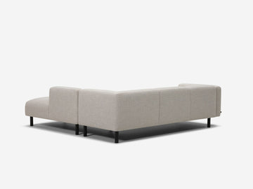 Arctic Pebble - Black Peg Legs - Right Hand Facing Backless Chaise