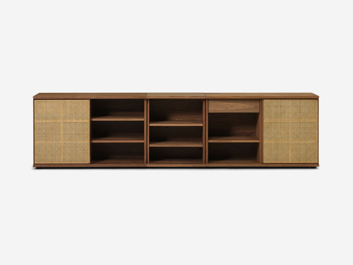 Extra Wide - Walnut - Cane Doors