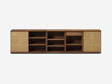Extra Wide - Walnut - Cane Doors