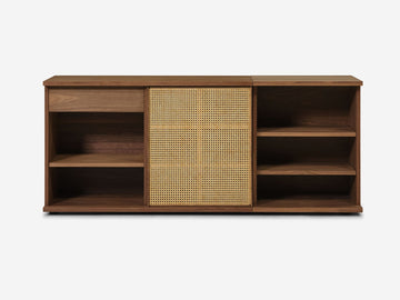 Wide - Walnut - Cane Door