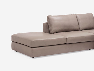 Suave Chrome - Left Hand Facing Backless Chaise - 1.5" Legs