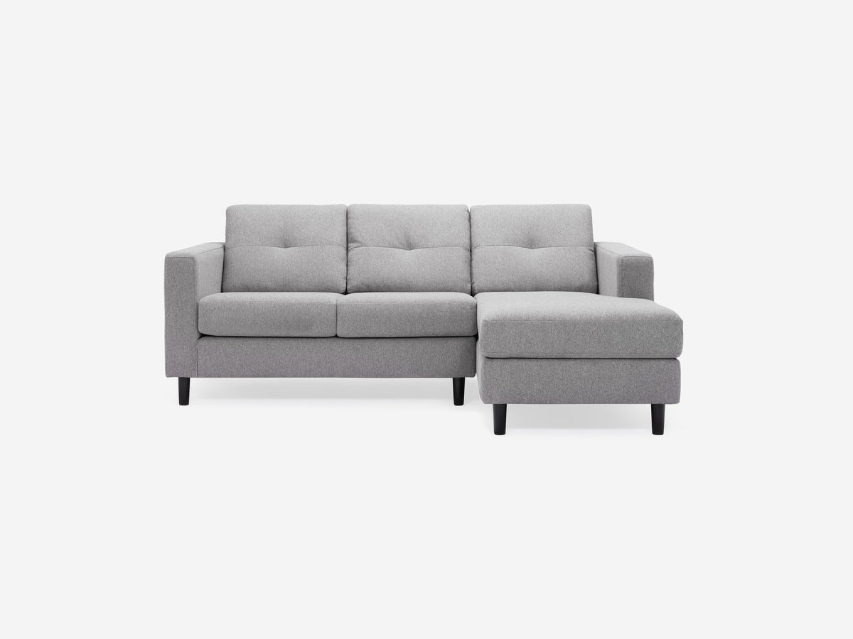 Mila Grey with Onyx Legs - Right Hand Facing Chaise