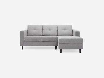 Mila Grey with Onyx Legs - Right Hand Facing Chaise