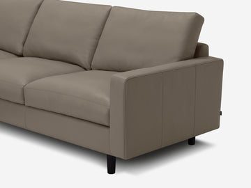 Donna Grey with Black Ash Legs - Left Hand Facing Backless Chaise