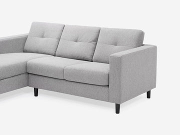 Mila Grey with Onyx Legs - Left Hand Facing Chaise