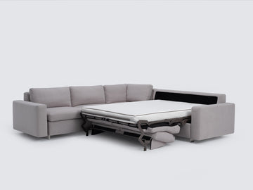 Ava Cloud with Stainless Steel Legs - Standard Arms - Left Hand Facing Storage Loveseat
