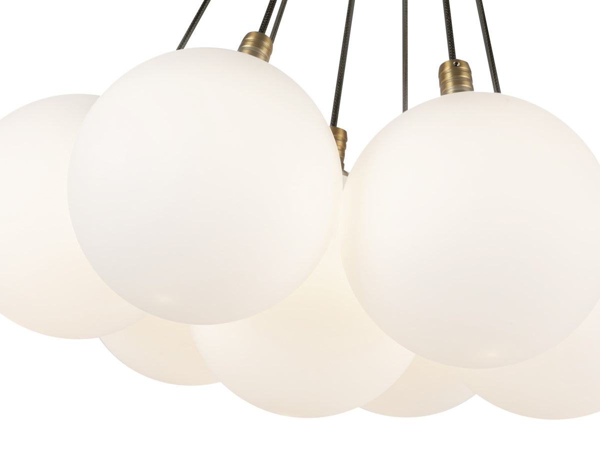 Bolla Chandelier – 17" / Brushed Gold/Opal Glass – view 2