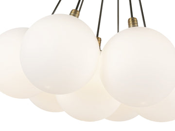 Bolla Chandelier – 17" / Brushed Gold/Opal Glass – view 2