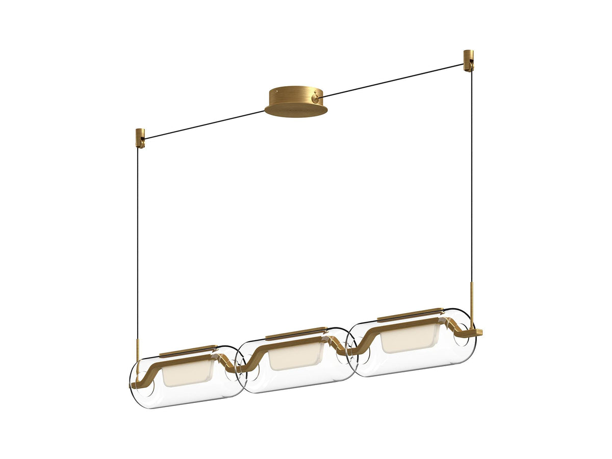 Hilo Linear Pendant – Brushed Gold