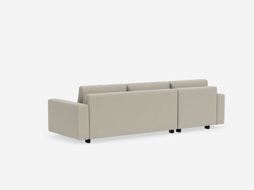 Catrin Grecian Linen with Black Ash Legs - Standard Arms - Double - Left Hand Facing Chaise - Non-Storage Chaise