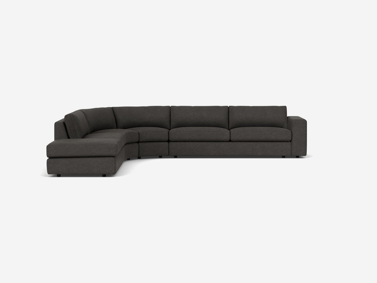 Coda Ash Fabric - Shallow - Left Hand Facing Backless Chaise