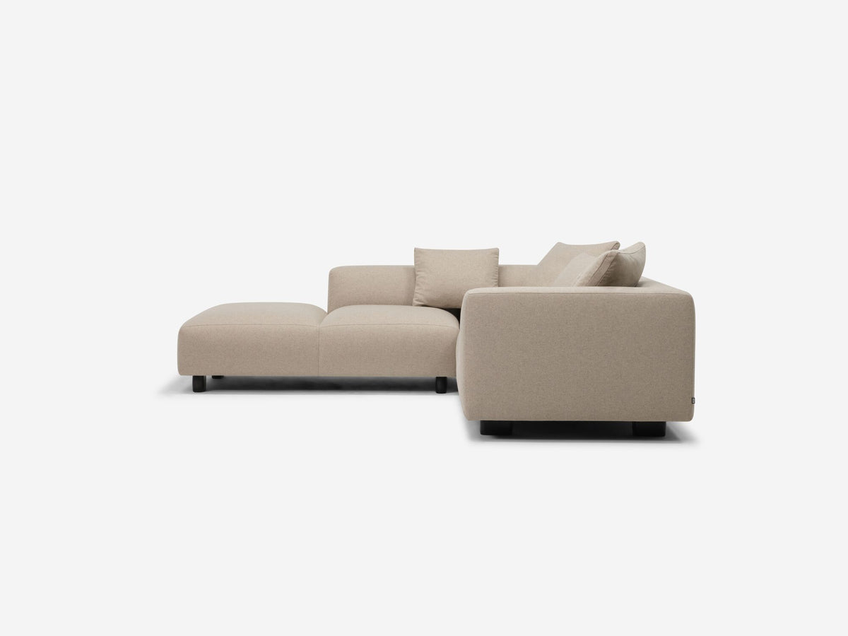 Lana Taupe with Black Stadium Legs - Left Hand Facing Backless Chaise