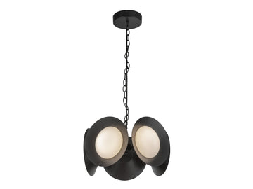Cleo Chandelier – Black/Opal Glass