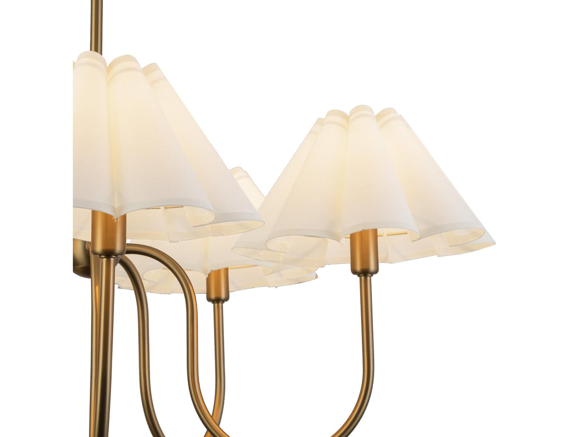 Rosemary Chandelier – Brushed Gold/Folded White – view 3