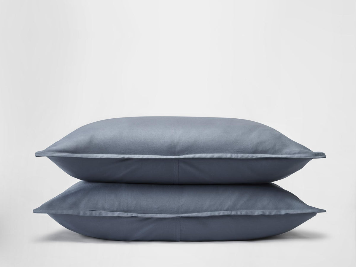 Silk & Snow Egyptian Cotton Sham Set – Standard / Tempest Blue