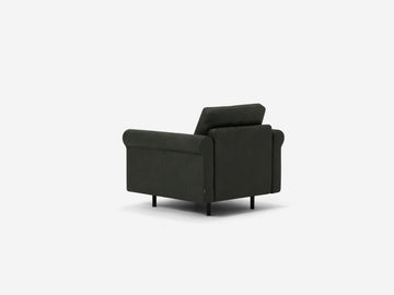 Elba Deep Green - Shallow (35") - 24" Seat Width - Roll Arms - Metal Tubular Legs