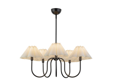Rosemary Chandelier – Matte Black/Folded White – view 2