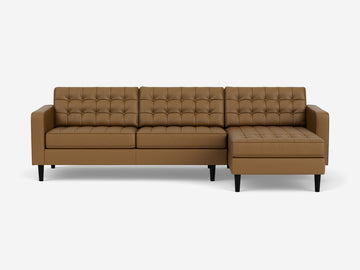Rein Toast with Black Ash Legs - Right Hand Facing Grand Chaise - Regular Arm Height